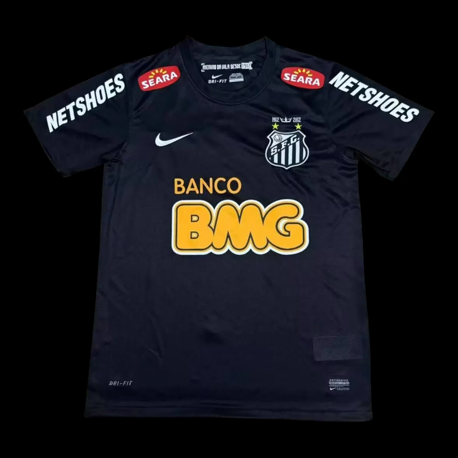 Santos Maillot Rétro Noir 1112 - Vue 1